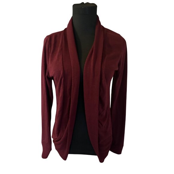 Ambiance red burgundy open front cardigan sweater size L - Picture 4 of 7